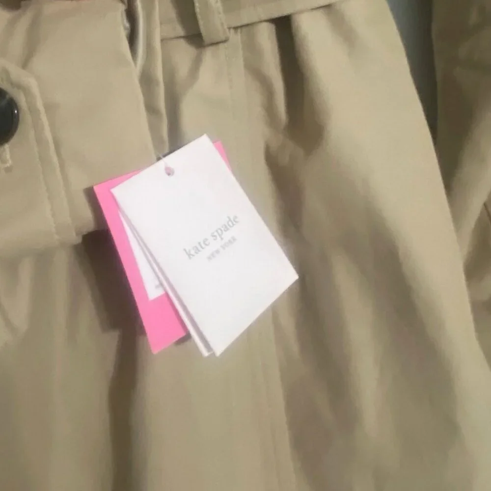 KATE SPADE NEW YORK Double Breasted Belted Trench Coat
